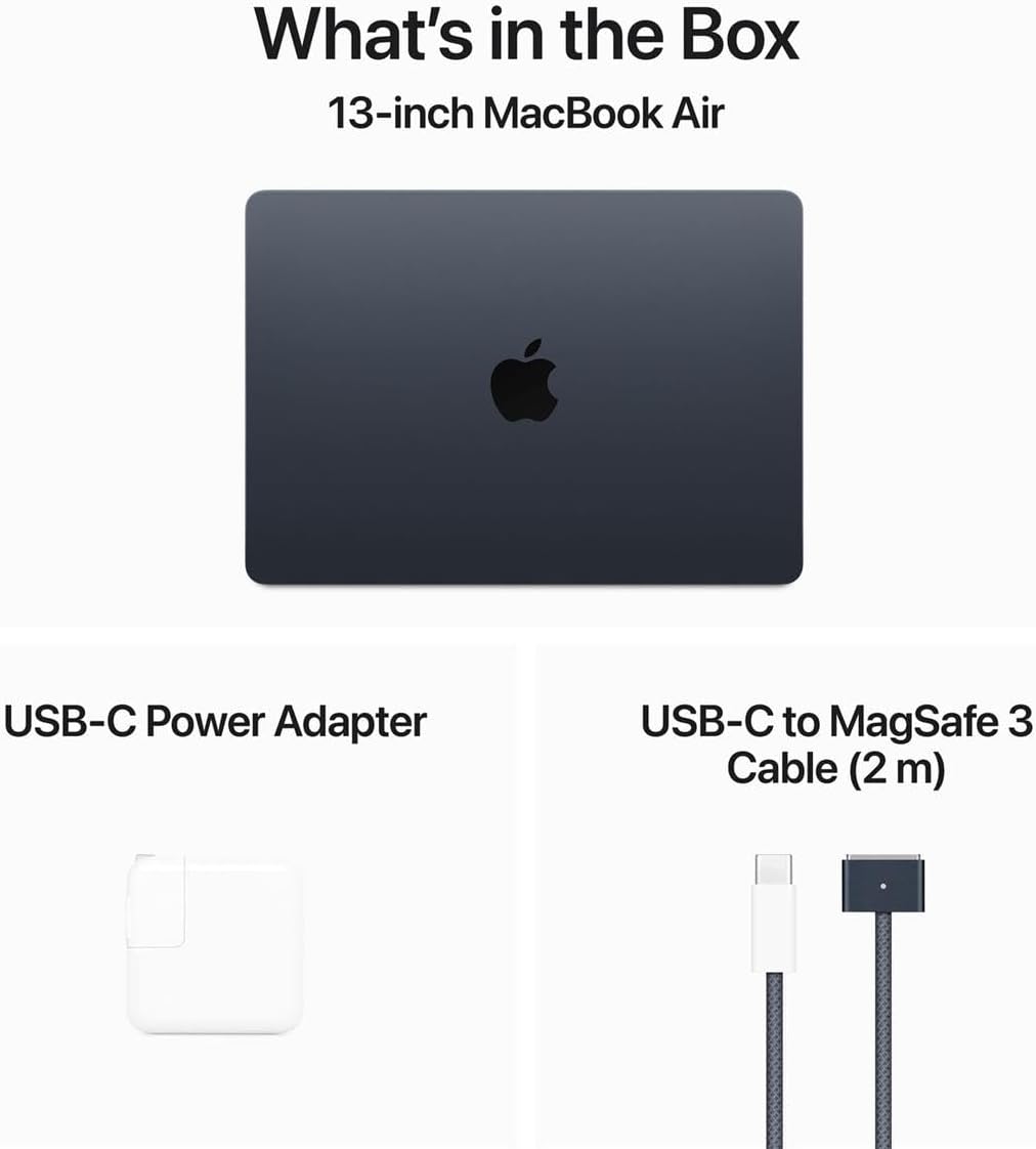 Apple MacBook Air 13.6" with M3 Chip (Early 2024) - Midnight, 8-Core / 10-Core, 16GB, 35W Dual Adapter, 2TB SSD